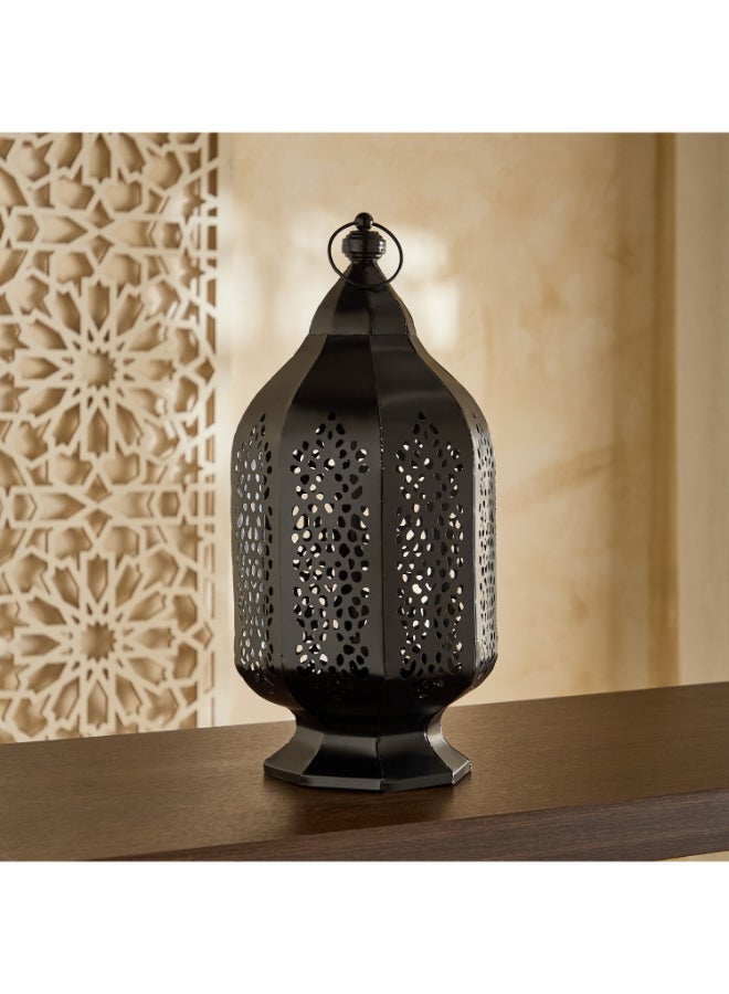 Home Box Arabesque Decorative Cutwork Lantern - Black - Image 2